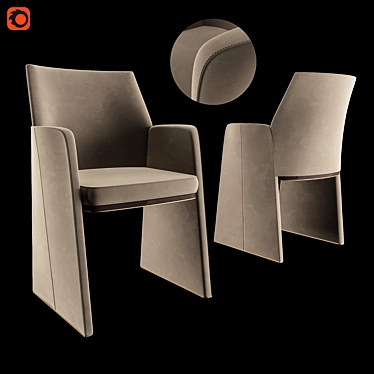 Elegant Velvet Dining Chair 3D model image 1 