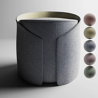 Cozy Knit Pouf 3D model image 1 