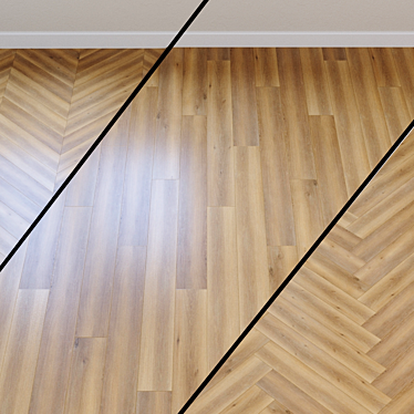 Premium Golden Brown Oak Laminate 3D model image 1 