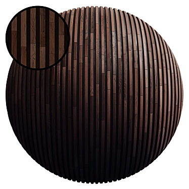 Striped Wood Panel Texture Set 3D model image 1 