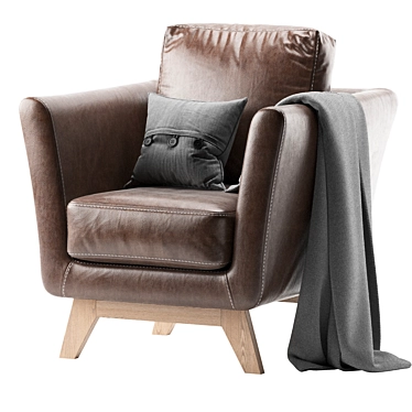 Dublin Dusty Leather Armchair 3D model image 1 