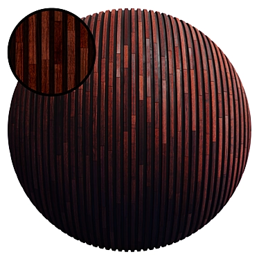 Striped Wood Panel: PBR, PNG, 4K 3D model image 1 