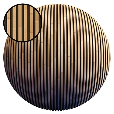 Luxury Striped Wood Panel Kit: PBR 4K 3D model image 1 