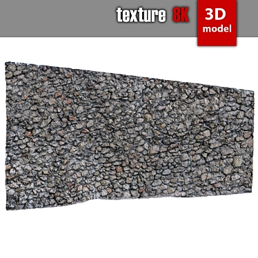 8K Stone Wall Texture - High Detail & Fast Render 3D model image 1 