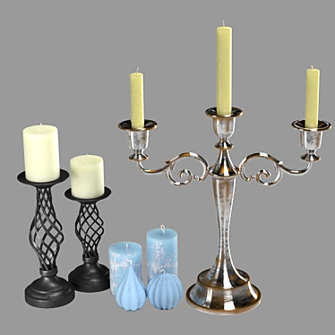 Elegant Candlestick Holder 3D model image 1 