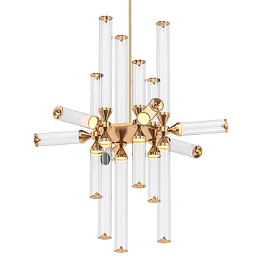 Exquisite Castle 18 Brass Chandelier 3D model image 1 