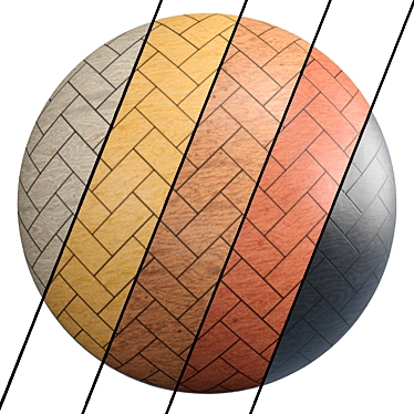 PBR Parquet 02: 5 Color Wood, 4k 3D model image 1 