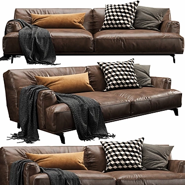 Luxury Poliform Tribeca Leather Sofa 3D model image 1 