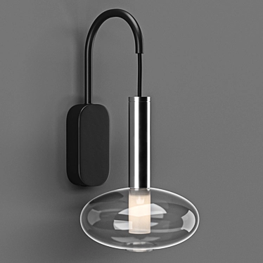 Modern Black Matte Wall Lampatron - 14.3x28.5cm 3D model image 1 