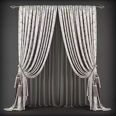 Polyester Curtains for Home 3D model image 1 