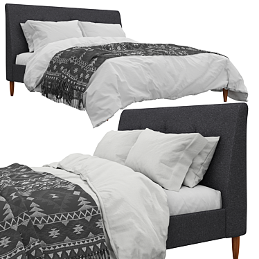 Stylish IDANÄS Bed Frame 3D model image 1 