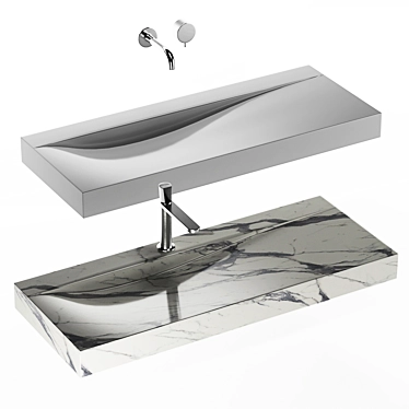 Wave: Modern Bathroom Vanity 3D model image 1 