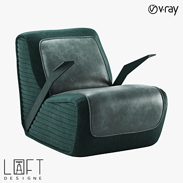 LoftDesign Armchair 35726 - Elegant Metal and Leather Seating 3D model image 1 