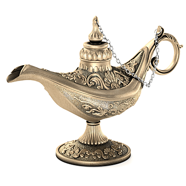 Vintage Aladdin Lamp: Creative Metal Craft 3D model image 1 