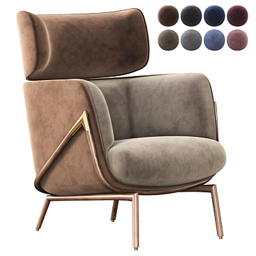 Elegant Elysia Lounge Chair 3D model image 1 