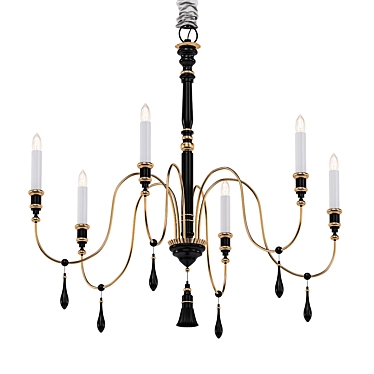 Elegant Black Robles Chandelier 3D model image 1 