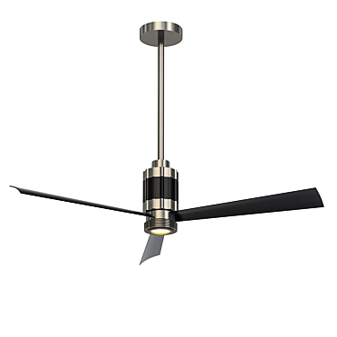 Black Gear LED Ceiling Fan 3D model image 1 