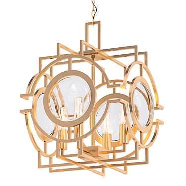 Gilded Elegance: McKenzie 4-Light Pendant 3D model image 1 