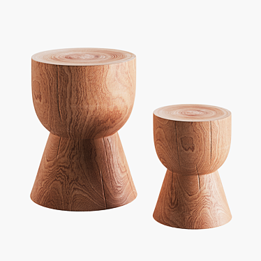 Mini Eggcup Wooden Stool 3D model image 1 