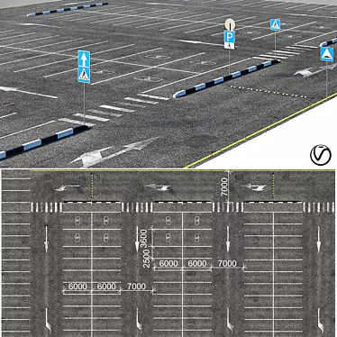Open Car Park: 77 Spaces 3D model image 1 
