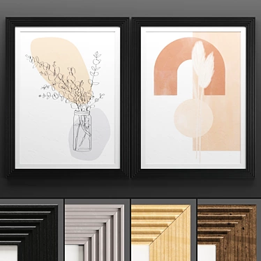 Elegant Art Frame Set 3D model image 1 