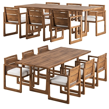 Elegant Navaro Dining Set 3D model image 1 