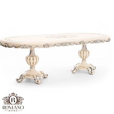 Handcrafted Dining Table: Bella Grand Romano 3D model image 1 