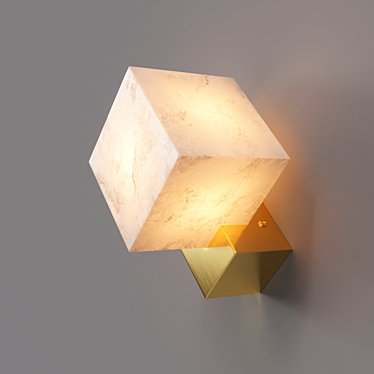 Sleek Cube Wall Lamp 3D model image 1 