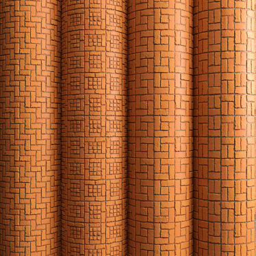 Versatile Brick Tiles: 4 Patterns, 12 Material Options 3D model image 1 