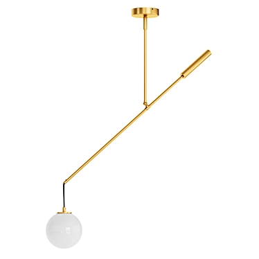 Bold Brass Counterbalance Pendant: Balance Lamp 3D model image 1 