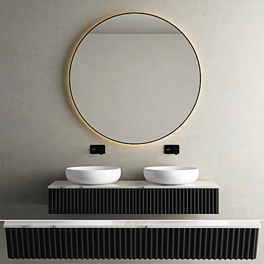 Sleek 2300mm Modern Bathroom Cabinet 3D model image 1 