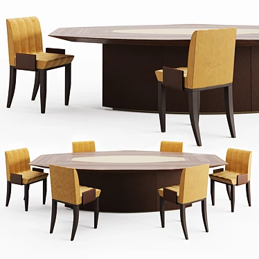 Modern Inedito Ares Table & Veronica Chair 3D model image 1 