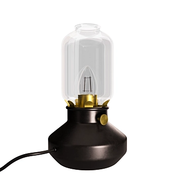 Vintage-Style Kerosene Table Lamp 3D model image 1 