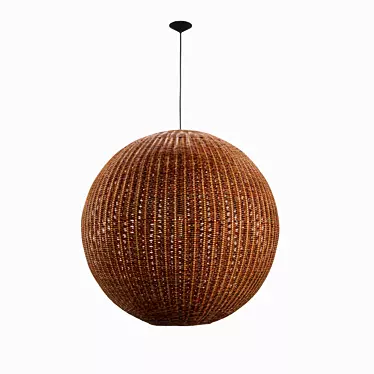 HKLiving Bamboo Pendant Ball Lamp - Stylish Lighting Solution 3D model image 1 