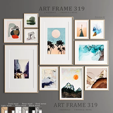 Versatile Art Frame Collection - 11 Frames, 6 Materials 3D model image 1 