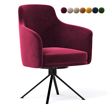 Elegant Stanford Swivel Chair 3D model image 1 