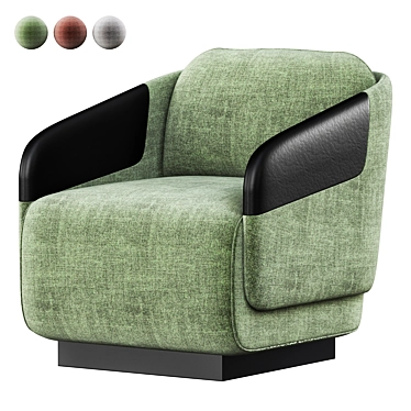 Vintage-Inspired WORN Armchair 3D model image 1 