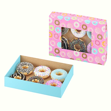 Delicious Donut Box 3D model image 1 
