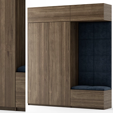 Modern Hallway Unit, 2800mm Height, 2400mm Width 3D model image 1 