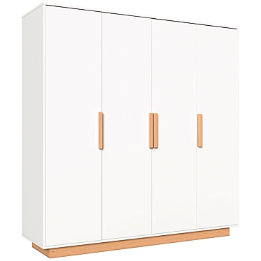 Fabi 4-Door Wardrobe: Elegant, Fashionable, and Spacious 3D model image 1 