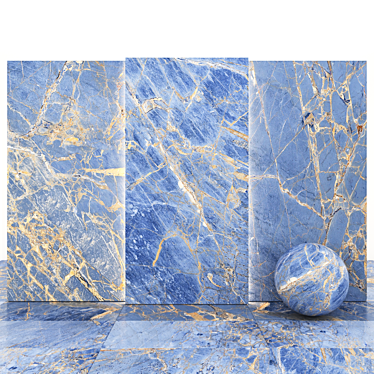 Elegant Blue Marble Slabs 3D model image 1 