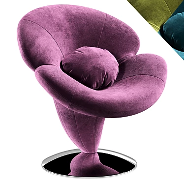 Orchidia Purple Velvet Armchair 3D model image 1 