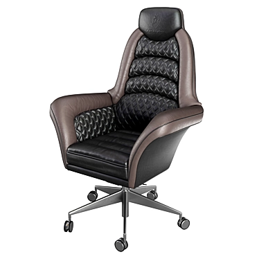 Elegant Quilted Leather President Chair 3D model image 1 