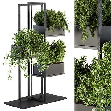 Elegant Black Box Stand Plant 3D model image 1 