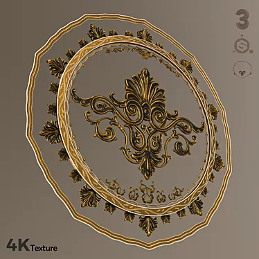 Luxury Golden Ornamental Sculpture 3D model image 1 