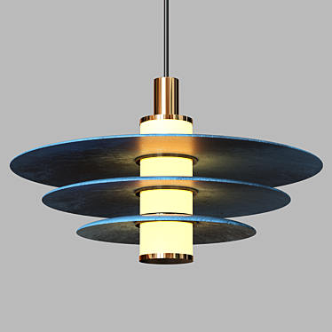 Sleek Three-Tiered Arthur Pendant 3D model image 1 