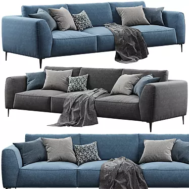 Luxury Comfort: Chateau dAx Dudy 3-Seat Fabric Sofa 3D model image 1 