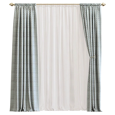 Elegant Drapery: Curtain 766 3D model image 1 