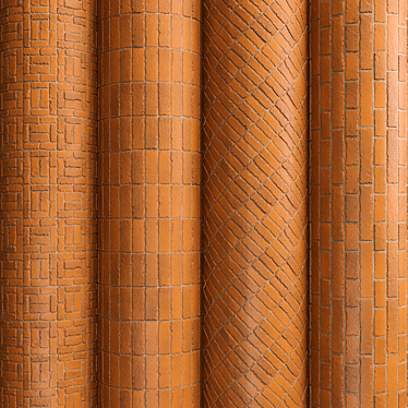 PBR Brick Tiles: 4 Patterns in 5 Materials 3D model image 1 