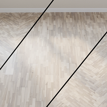 Light Beige Oak Parquet Board 3D model image 1 